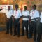 Captain Abye Mekonnen Nobel (Left) and the five South Sudanese aviation students during the airline lauch in Da Vinci Hotel in Juba [©Gurtong/ Juma Stephen]