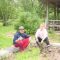 Harnoor Gill. Willow Park Ecology Centre (WPEC) Youth Volunteer Leader with Tunde Otto-Harris, Chair Stewardship Committee of WPEC is cleaning the vegetable garden at WPEC in spring 2011