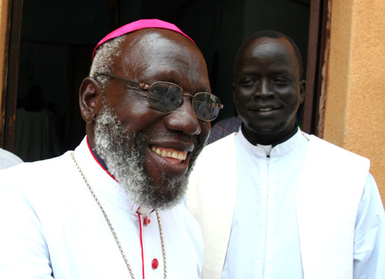Retired Bishop Emeritus Paride Taban (in front) warns of dwindled development if conflicts continue [©Gurtong/ Juma J. Stephen]