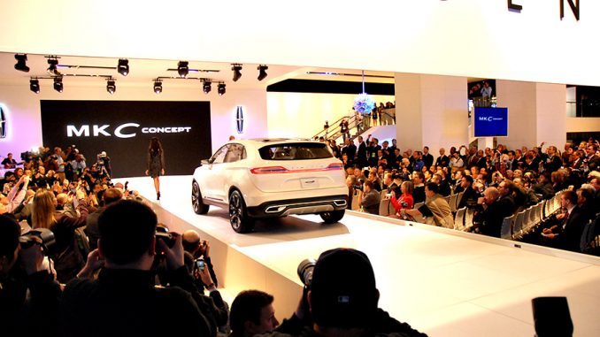 Lincoln MKC Concept takes a drive down a runway at the Auto Show in Detroit