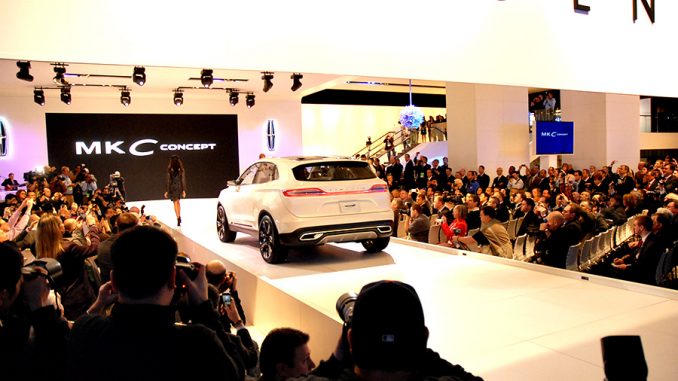 Lincoln MKC Concept takes a drive down a runway at the Auto Show in Detroit Lincoln MKC Concept takes a drive down a runway at the Auto Show in Detroit