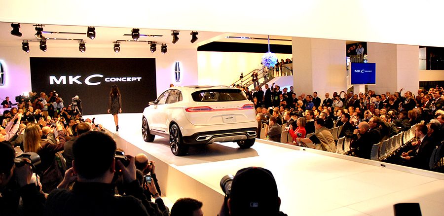 Lincoln MKC Concept takes a drive down a runway at the Auto Show in Detroit