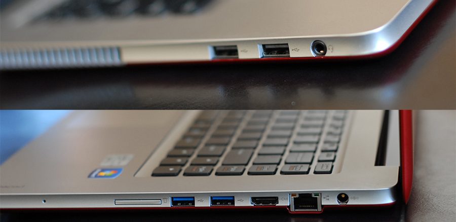 All IdeaPad U410 ports are located on the right and left sides of the computer