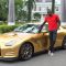 Usain Bolt and his facotry personalized Nissan GT-R