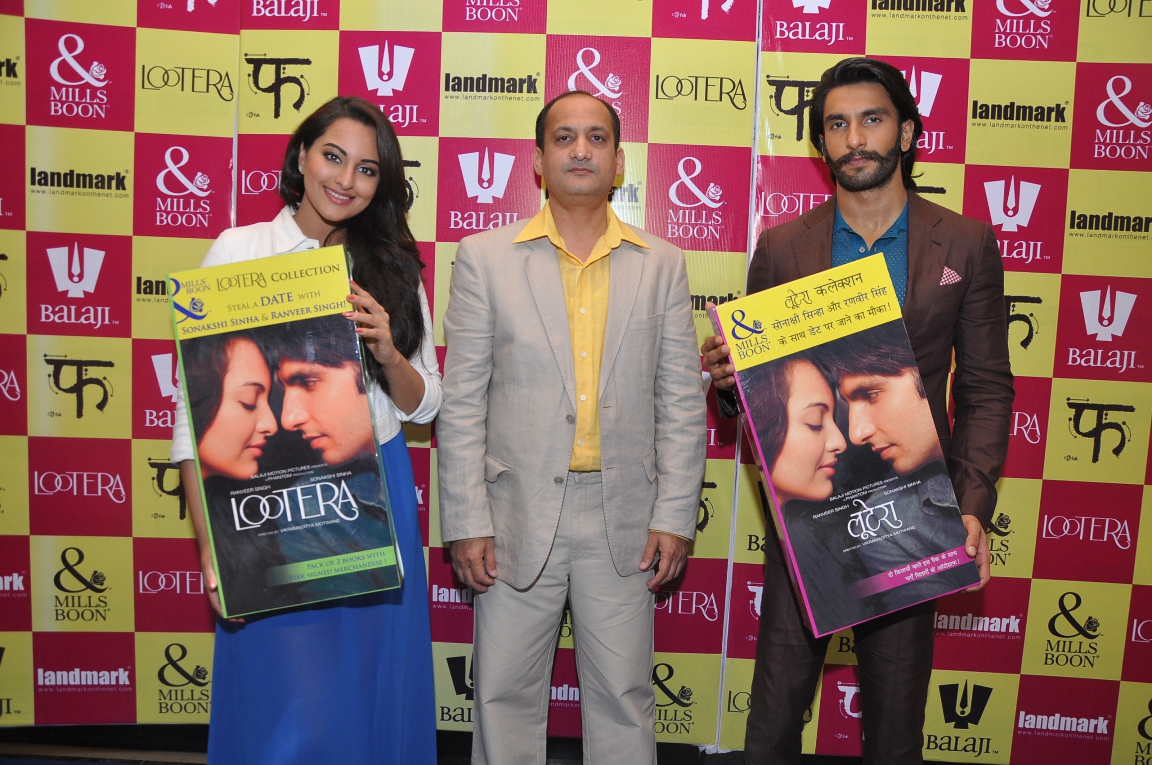 images_Cinema_Masala_Sonakshi Sinha Manish Singh Ranveer Singh At The Lootera Mills Boon Launch At Landmark-1