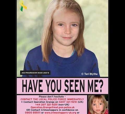 Missing British child Madeleine McCann