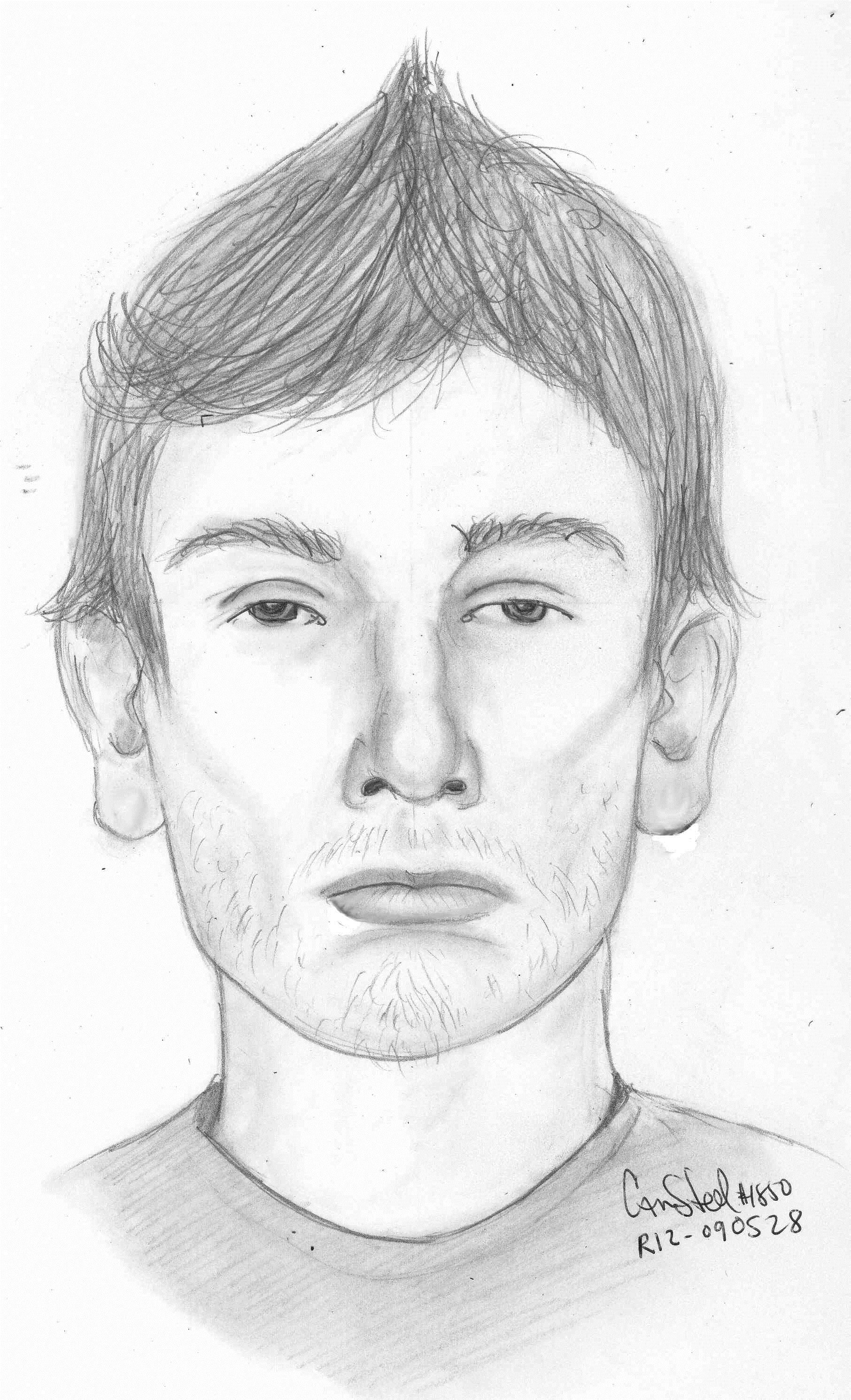 Composite drawing of the male accompanying Robert Thomson Composite drawing of the male accompanying Robert Thomson