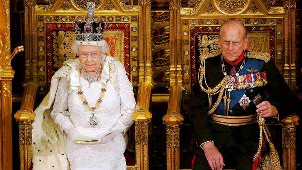 Queen Elizabeth II with the Duke of Edinburgh in the House of Lords Queen Elizabeth II with the Duke of Edinburgh in the House of Lords