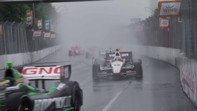 A short lived attempt at IndyCar racing through inclement weather on the Streets of Toronto A short lived attempt at IndyCar racing through inclement weather on the Streets of Toronto