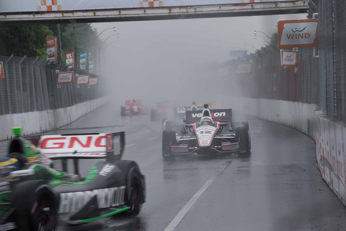 A short lived attempt at IndyCar racing through inclement weather on the Streets of Toronto A short lived attempt at IndyCar racing through inclement weather on the Streets of Toronto