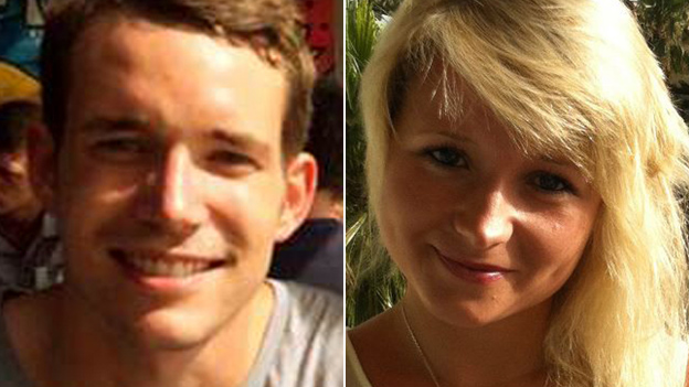 The deceased British tourists David Miller and Hannah Witheridge The deceased British tourists David Miller and Hannah Witheridge