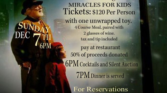 Fundraiser & Toy Drive, Miracle on 34th Street… to be Held at Upper West Restaurant