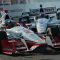 Juan Pablo Montoya holds onto first over teammate Will Power during the 2015 Firestone Grand Prix of St. Petersburg