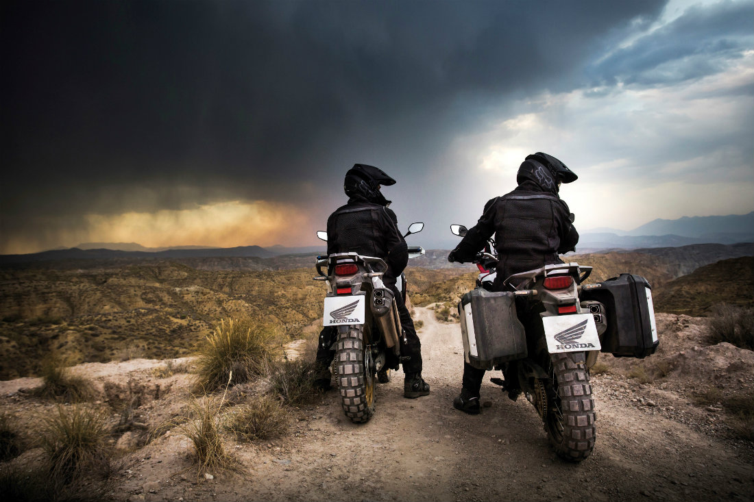 2016 Honda Africa Twin. European model shown here with optional off-road tires. 2016 Honda Africa Twin. European model shown here with optional off-road tires.