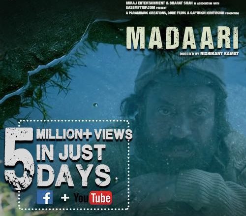 irrfan khan starer ‘madaari’ trailer crosses 5 million mark!