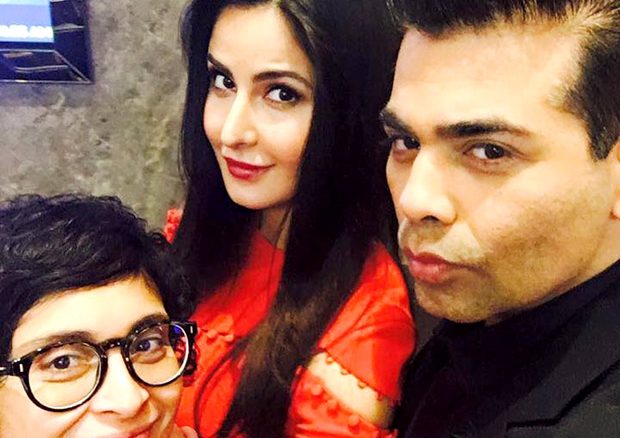 katrina kaif, karan johar and kiran rao snap a selfie