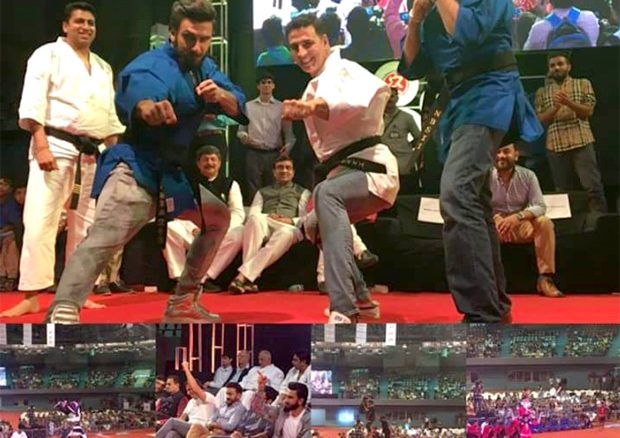 ranveer singh and akshay kumar do some impressive karate moves