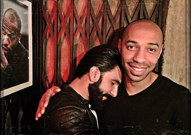 ranveer singh hangs out with arsenal footballer thierry henry