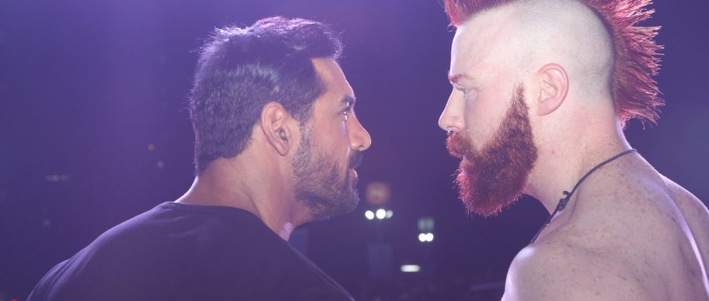 action packed evening with the two action heroes, john abraham and sheamus