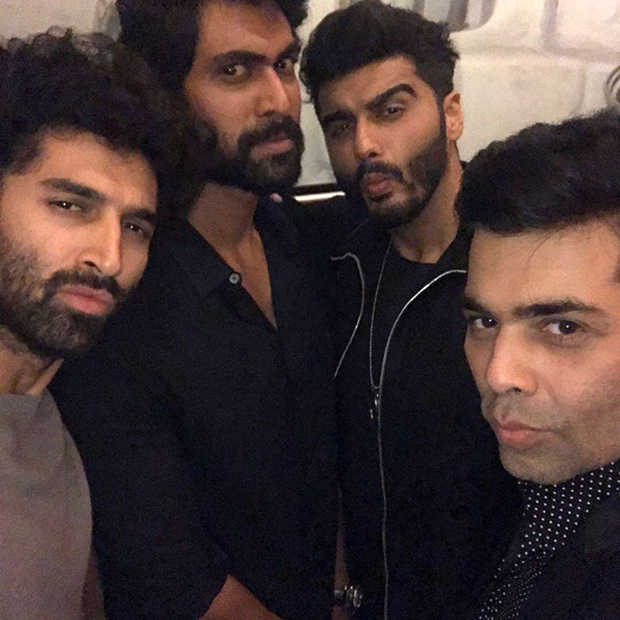 Karan Johar pouts it out with Arjun Kapoor, Aditya Roy Kapur and Rana Daggubati