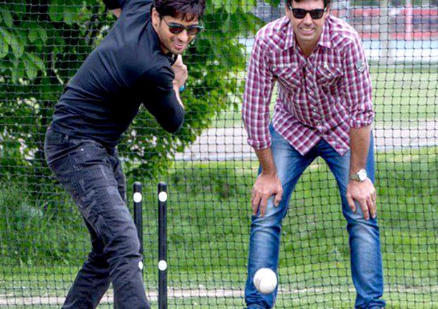 sidharth malhotra plays cricket with kiwis stephen fleming and brendon mccullum