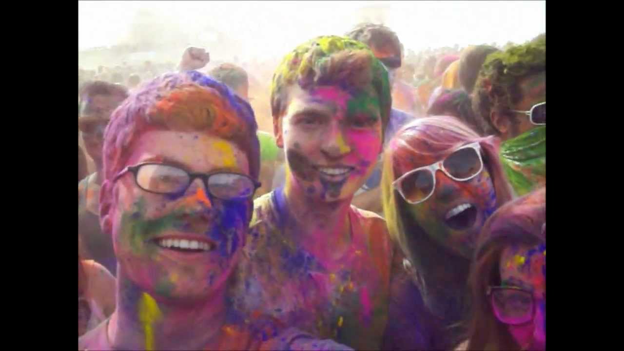 Body surfing at the Festival of Colors Holi