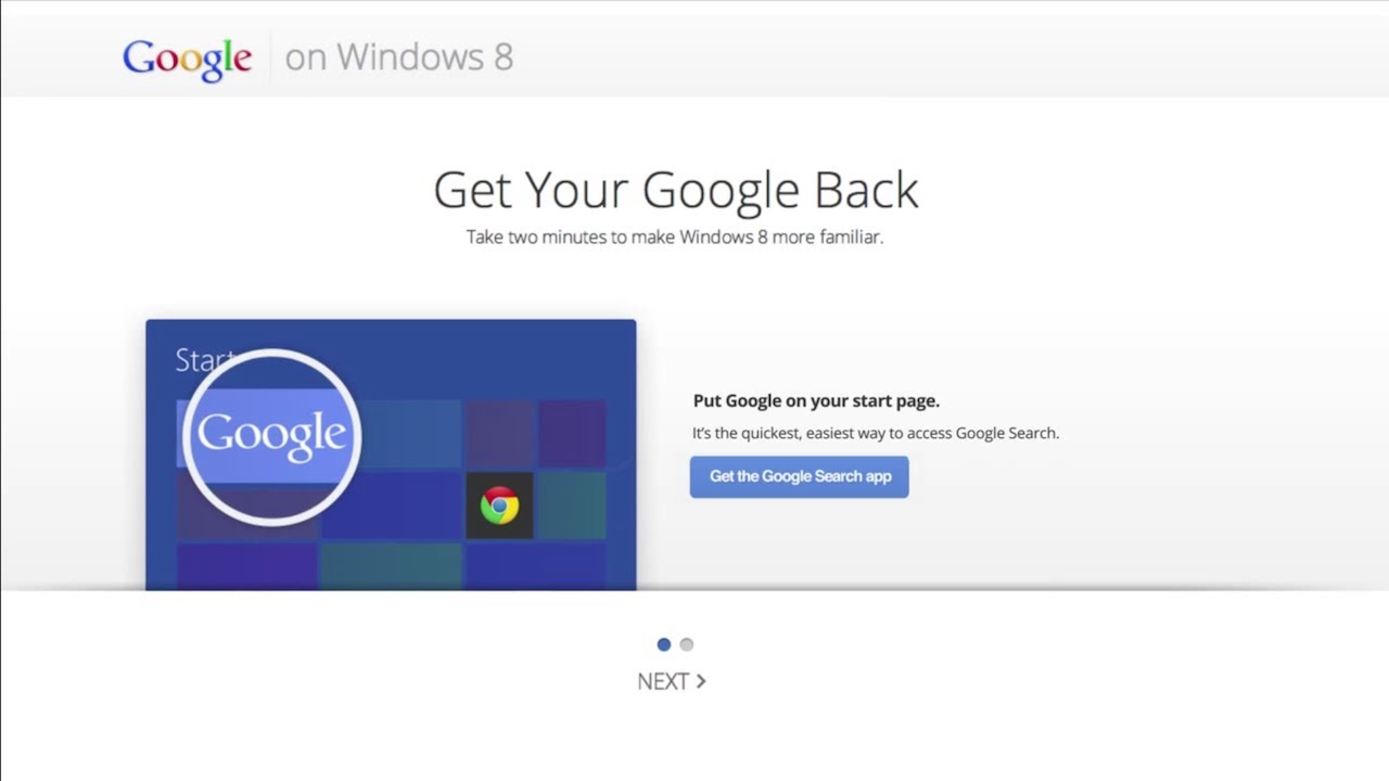 If Windows 8 has you feeling lost install the Google Apps