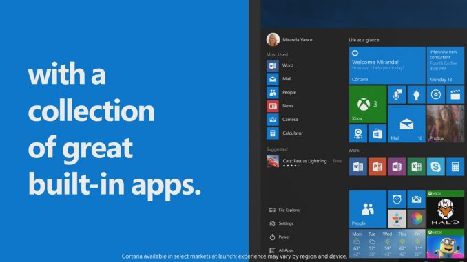 Microsoft Video Promotes Windows 10 Free Apps