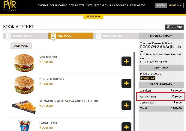 did the makers and cast of rock on 2 lie to the nation? pvr is still charging the convenience fee