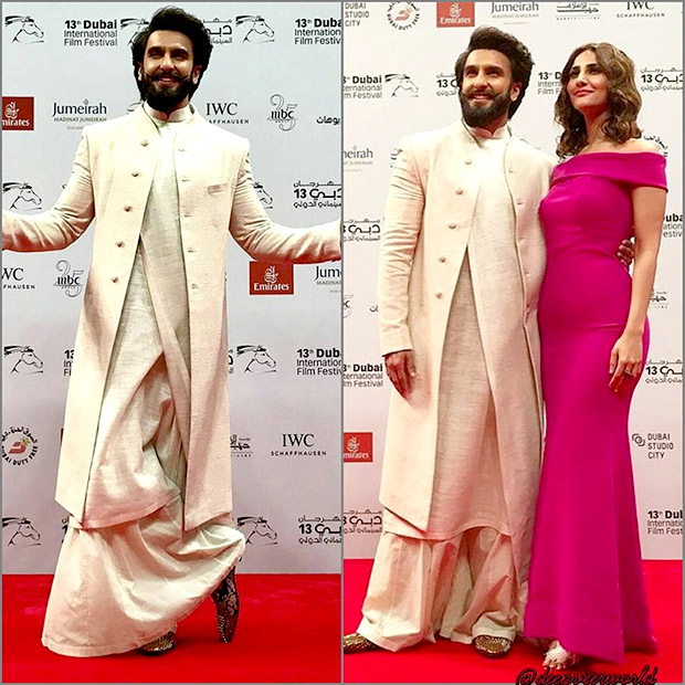 Check out Ranveer Singh makes a style statement with Vaani Kapoor at the Dubai premiere of Befikre2