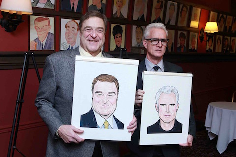 john goodman and john slattery: faces on the wall at sardi’s