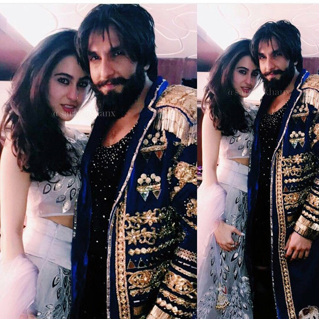 ranveer singh strikes a pose with saif ali khan’s daughter sara