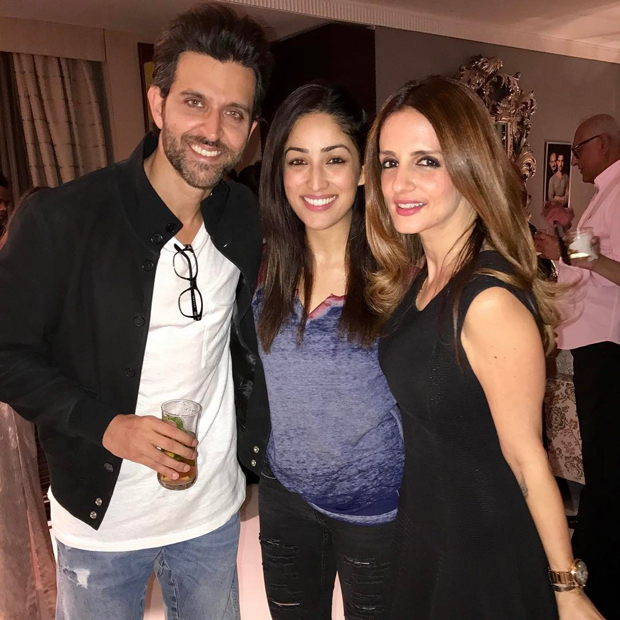 sussanne khan poses with hrithik roshan celebrating the success of kaabil