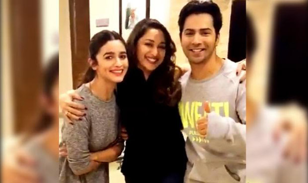 madhuri dixit does a tamma tamma countdown with alia bhatt and varun dhawan