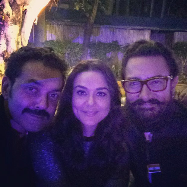 preity zinta hangs out with aamir khan and bobby deol at dangal success party