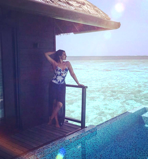 sonakshi sinha poses on the beach at maldives