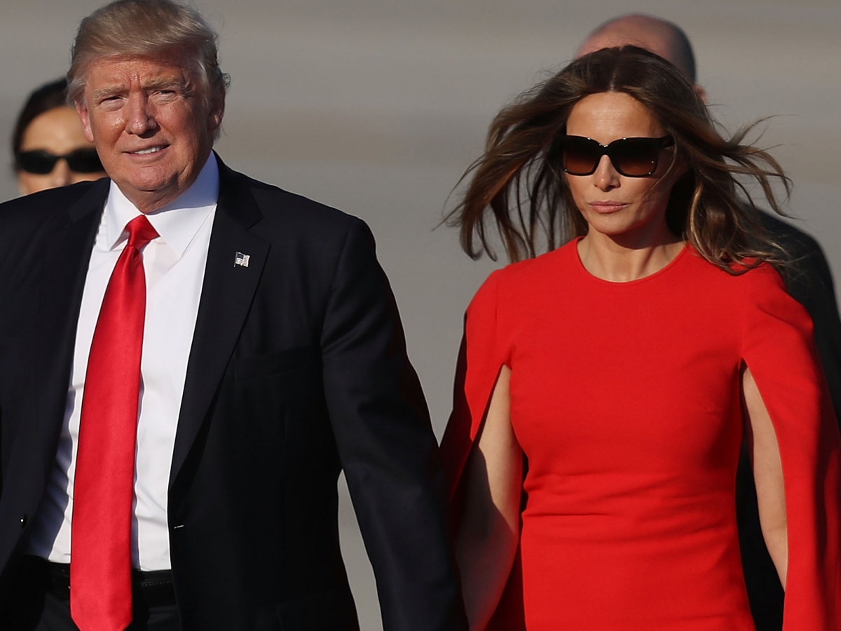 melania trump wears red for her first post-inauguration appearance