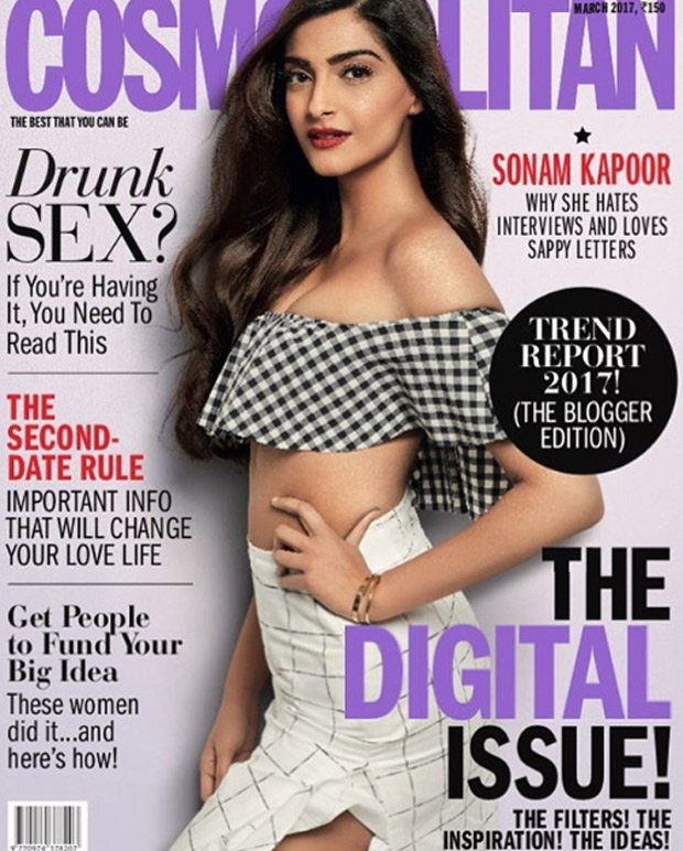 Check out Sonam Kapoor looks hot in a crop top on the cover of Cosmopolitan