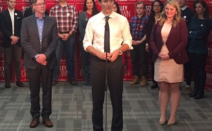 pm trudeau visits alberta to rally for upcoming by-elections