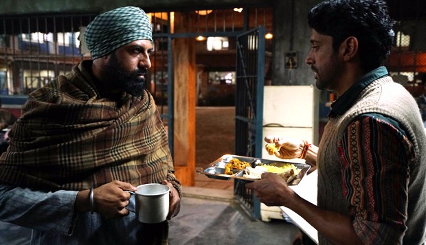 Farhan Akhtar and Gippy Grewal on sets of Lucknow Central