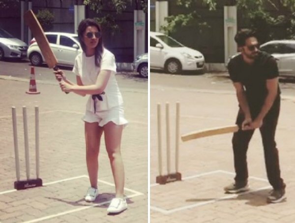 Ayushmann Khurrana and Parineeti Chopra get the cricket