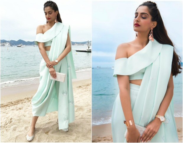 Cannes 2017 Sonam Kapoor's trouser saree is perfect blend of Indian and western culture for this hot summer-3