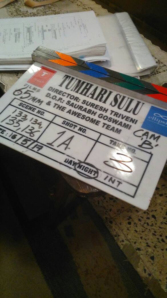 Director of Tumhari Sulu credits the entire team on the clapper board of the film