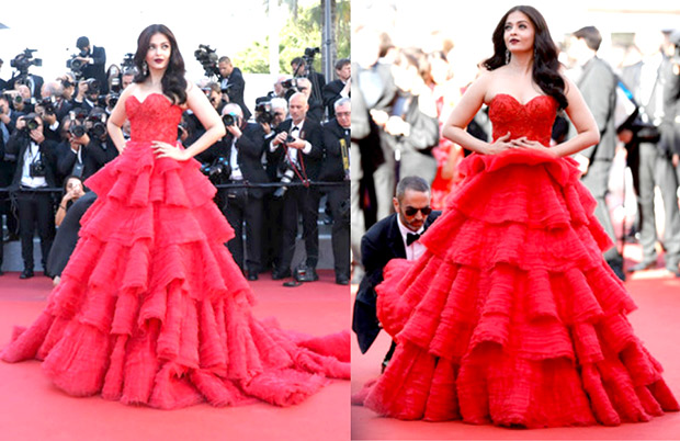 HOT Aishwarya Rai Bachchan steals the show in red ruffled gown at Cannes 2017 (2)