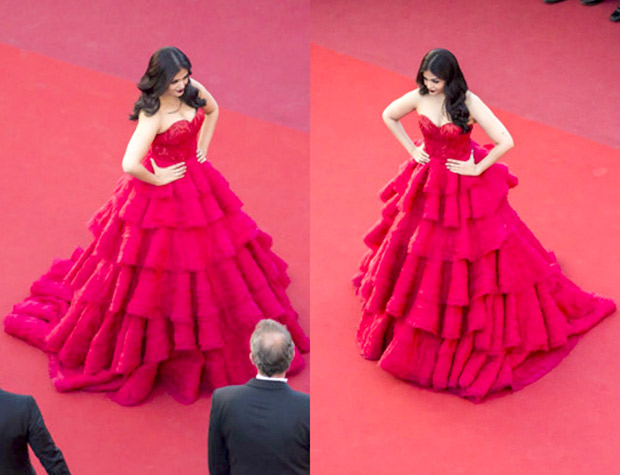HOT Aishwarya Rai Bachchan steals the show in red ruffled gown at Cannes 2017 (3)