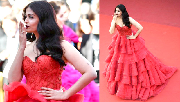 HOT Aishwarya Rai Bachchan steals the show in red ruffled gown at Cannes 2017 (4)