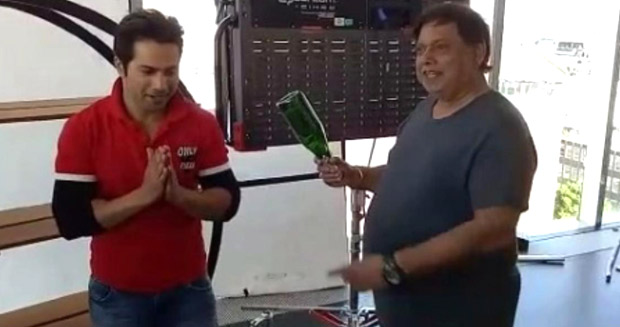 OMG! David Dhawan smashes a bottle on Varun Dhawan's head on the sets of Judwaa 2