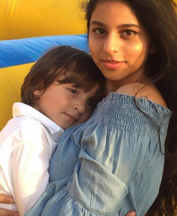 Aww! Shah Rukh Khan's daughter Suhana Khan hugs little brother Abram Khan on his fourth birthday