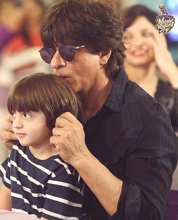 Shah Rukh Khan and AbRam Khan have father- son outing at the KKR 10 year celebration 