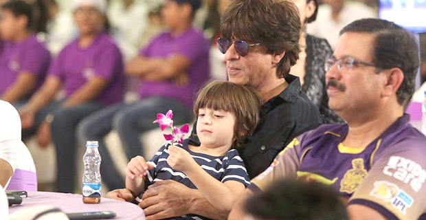 Shah Rukh Khan and AbRam Khan have father- son outing at the KKR 10 year celebration 